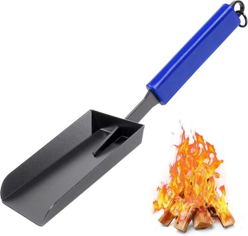 CKLT مجرفة رماد المدفأة برأس أوسع من فولاذ المنغنيز مجرفة حدائق للفناء مع مقبض مطاطي وحلقة تعليق لمدفأة خارجية ومدفأة داخلية ومدفأة خشبية - Image 1