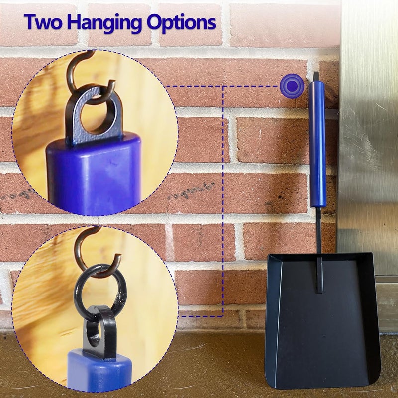 CKLT مجرفة رماد المدفأة برأس أوسع من فولاذ المنغنيز مجرفة حدائق للفناء مع مقبض مطاطي وحلقة تعليق لمدفأة خارجية ومدفأة داخلية ومدفأة خشبية - Image 4