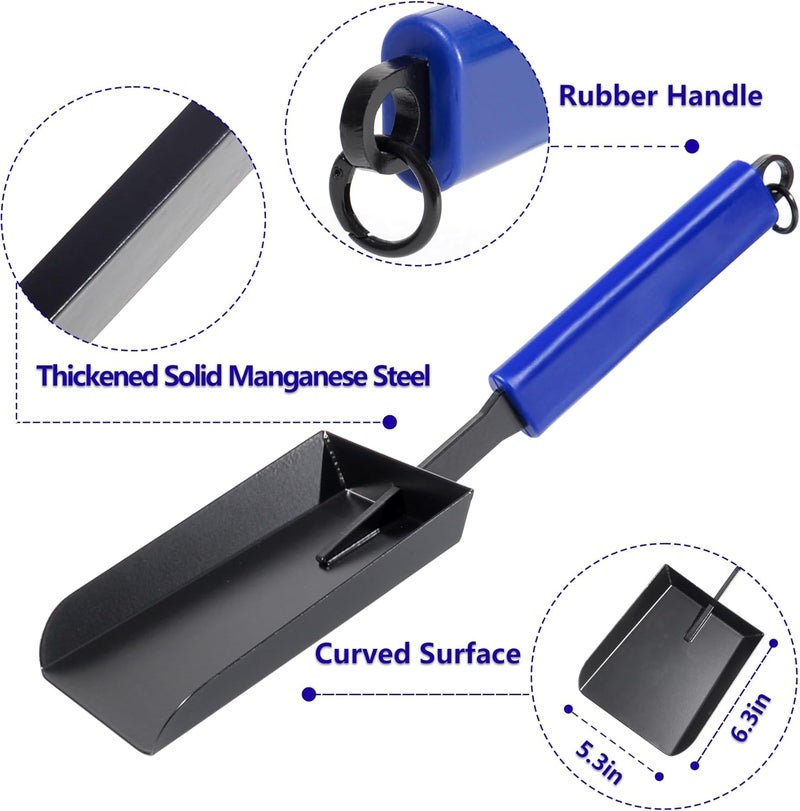 CKLT مجرفة رماد المدفأة برأس أوسع من فولاذ المنغنيز مجرفة حدائق للفناء مع مقبض مطاطي وحلقة تعليق لمدفأة خارجية ومدفأة داخلية ومدفأة خشبية - Image 5