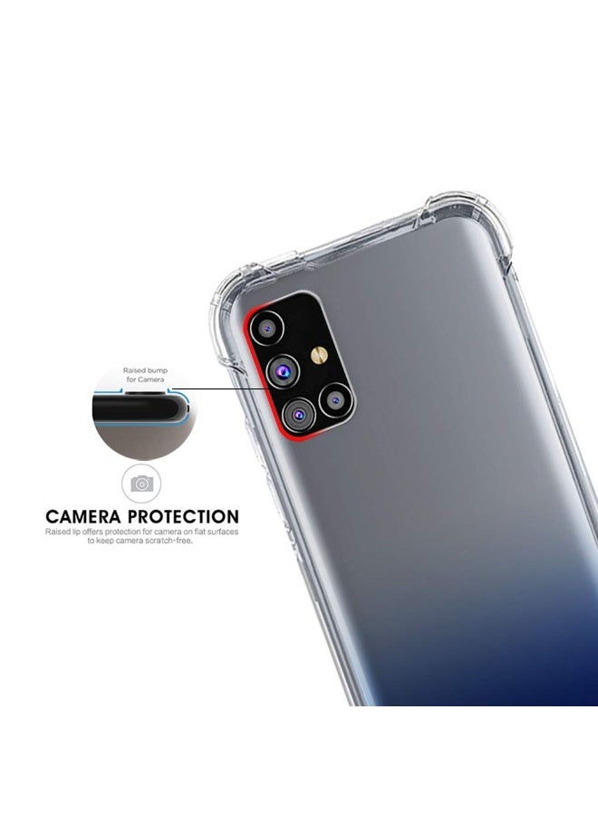 جراب شفاف لهاتف سامسونج جالاكسي M31s، مصنوع من السيليكون الناعم والمرن، مقاوم للصدمات والخدوش، مع زوايا معززة، متوافق مع هاتف سامسونج جالاكسي M31s الشفاف. - Image 2