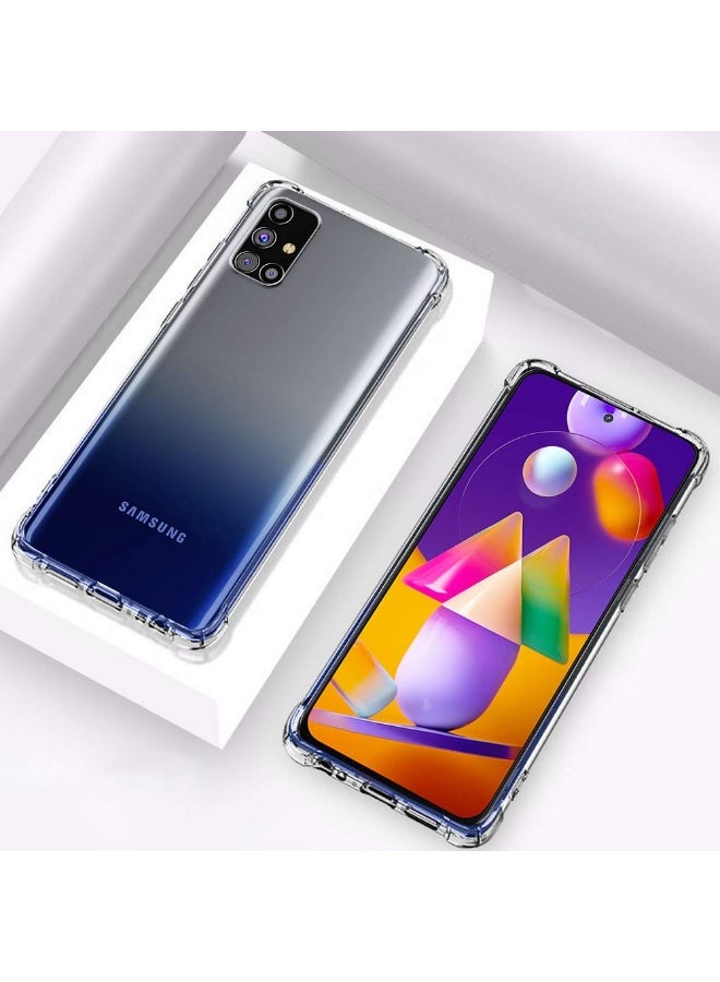 جراب شفاف لهاتف سامسونج جالاكسي M31s، مصنوع من السيليكون الناعم والمرن، مقاوم للصدمات والخدوش، مع زوايا معززة، متوافق مع هاتف سامسونج جالاكسي M31s الشفاف. - Image 3