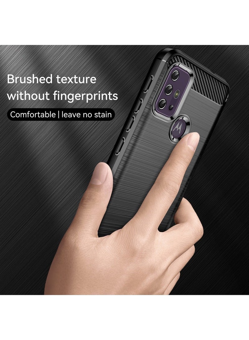 TEAM LUXURY Motorola Moto G30 Case Cover Soft TPU Carbon Fiber Texture Anti-Scratch Shockproof Phone Back Protector Accessory Ultra Slim Anti-Drop Rugged Bumper Cover for Motorola Moto G30 - Image 4