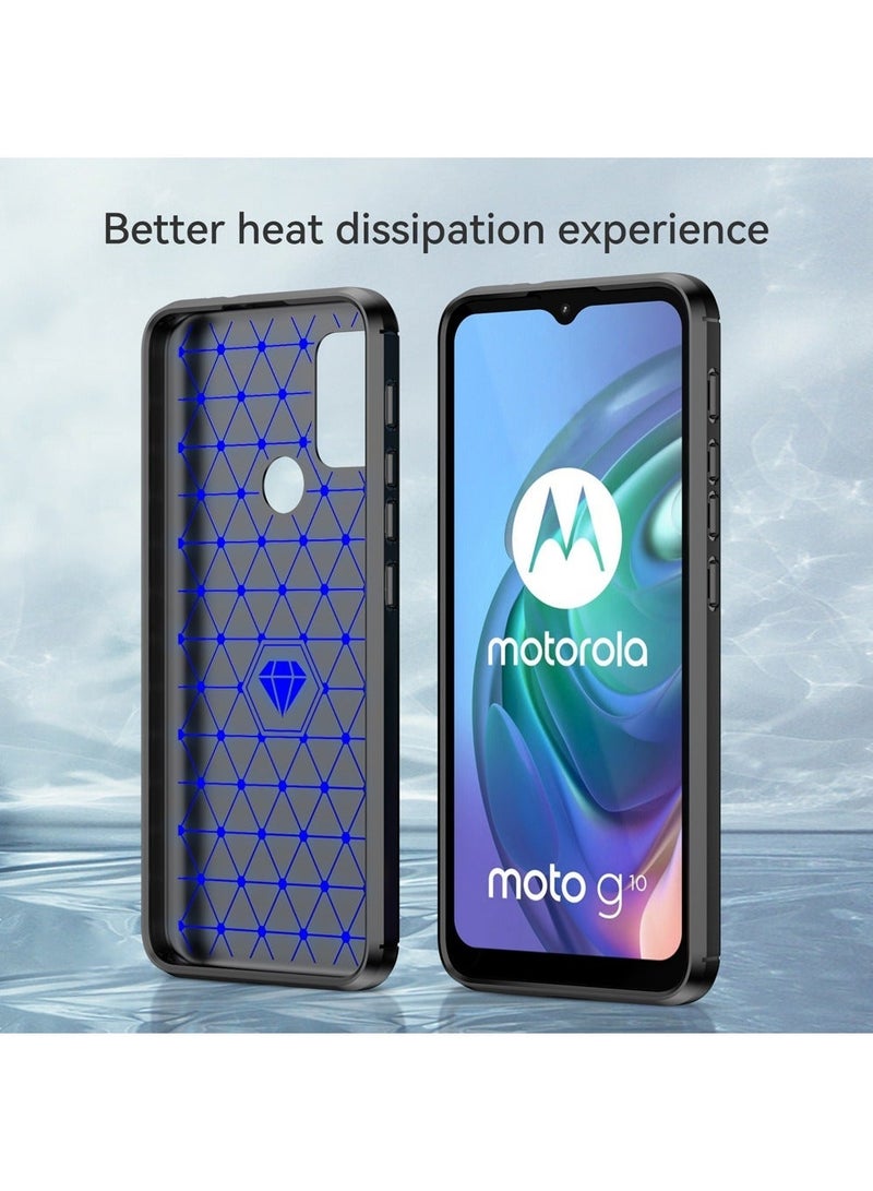 TEAM LUXURY Motorola Moto G30 Case Cover Soft TPU Carbon Fiber Texture Anti-Scratch Shockproof Phone Back Protector Accessory Ultra Slim Anti-Drop Rugged Bumper Cover for Motorola Moto G30 - Image 5