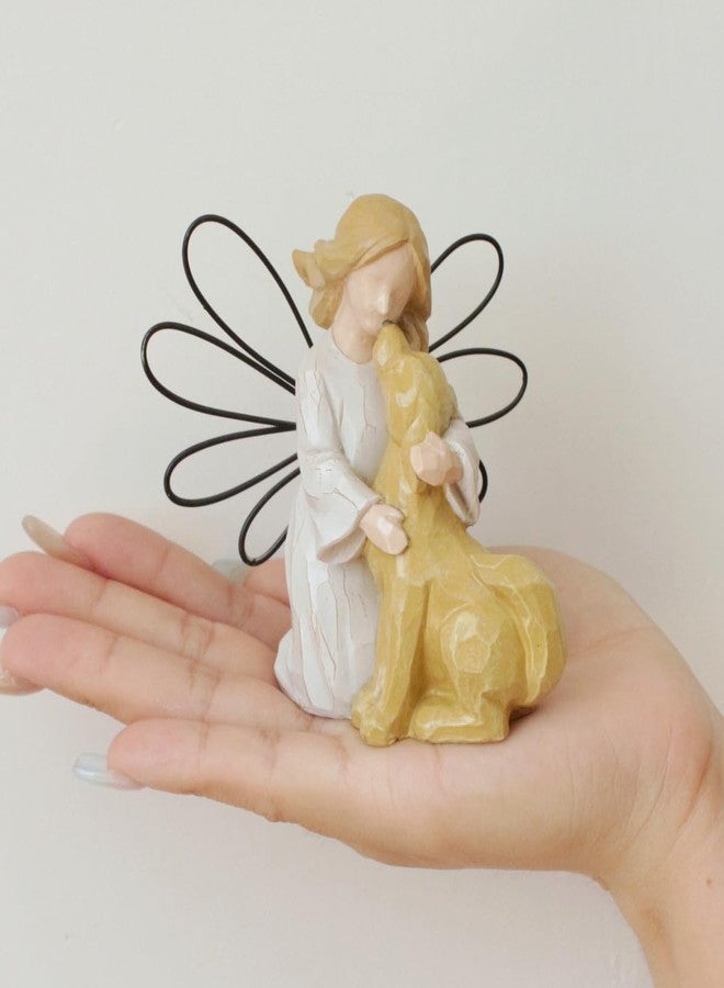 HEBYJO Angel Kissing Dog Statue, Eternal Love Pet Memorial Friendship Gifts, Comforting Loss of Dog Sympathy Gift - Image 5