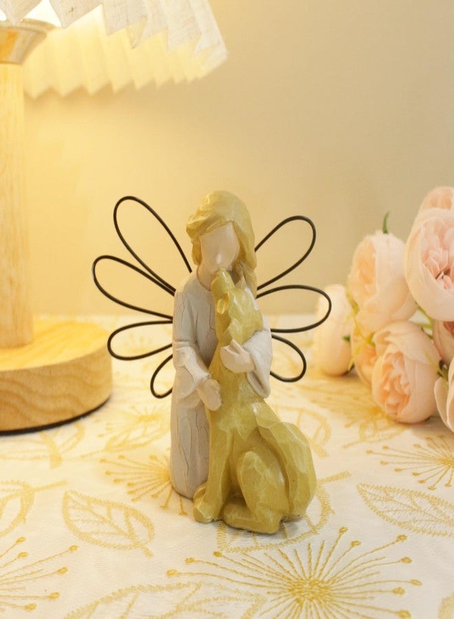 HEBYJO Angel Kissing Dog Statue, Eternal Love Pet Memorial Friendship Gifts, Comforting Loss of Dog Sympathy Gift - Image 2