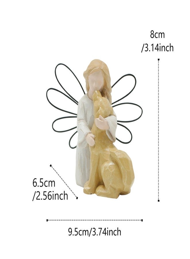 HEBYJO Angel Kissing Dog Statue, Eternal Love Pet Memorial Friendship Gifts, Comforting Loss of Dog Sympathy Gift - Image 3