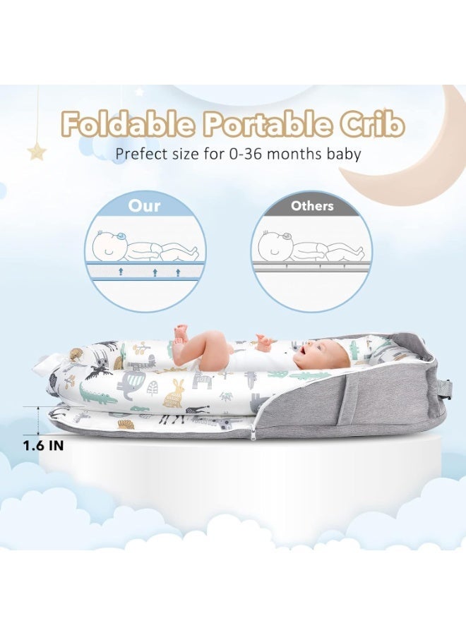 YOUWE7 Portable Baby Lounger,Baby Diaper Changing Pad, Breathable & Soft Cotton Nest Cover Infant for Dresser, Changing Table Topper Travel Outdoor, Portable Floor Seat for Home and Travel - Image 5