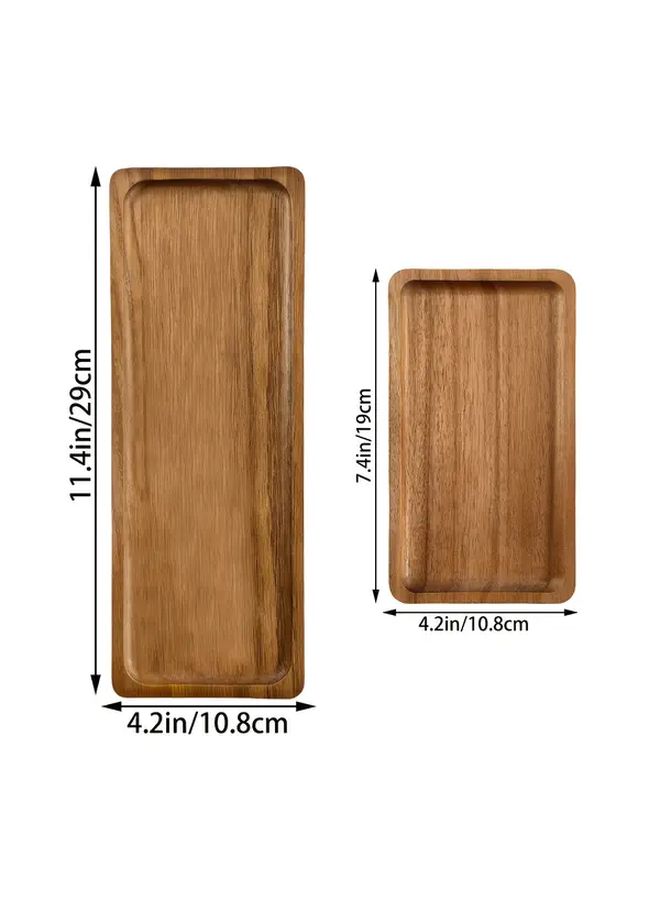 Rectangle Wooden Tray Multipurpose Serving Platter 7 4in 4 2in Kitchen Accessory - Image 3