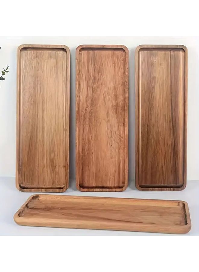 Rectangle Wooden Tray Multipurpose Serving Platter 7 4in 4 2in Kitchen Accessory - Image 4