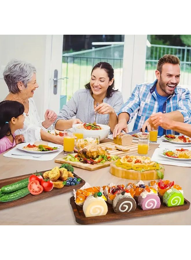Rectangle Wooden Tray Multipurpose Serving Platter 7 4in 4 2in Kitchen Accessory - Image 5