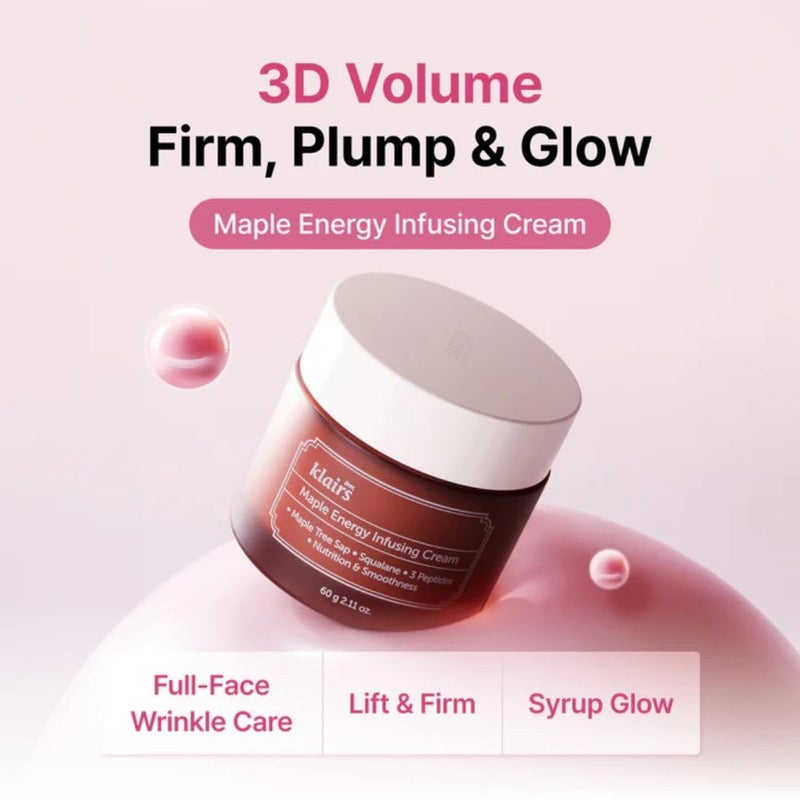Klairs Maple Energy Infusing Cream 60g, Anti-Aging, Firming Korean Skincare, Peptide, Skin Barrier, Repair, moisturizing and hydrating, For Dry Skin - Image 3