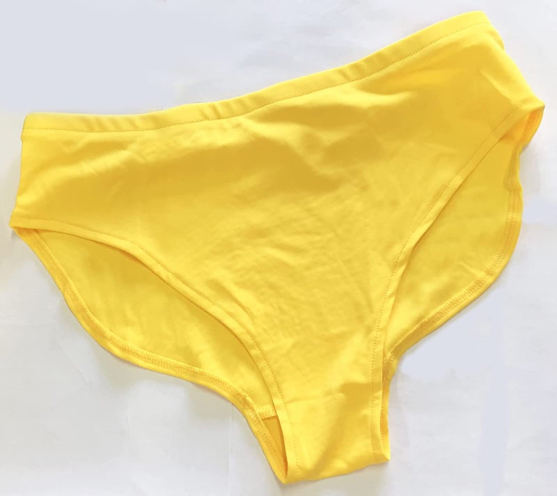 sexycherry Elegant Two Piece Cover Ups for Women Vacation Sexy Yellow Off The Shoulder Tube Top Long Straight Pants Bikini Sets Swimwear Beach with Bandage(2X-Large) - Image 3
