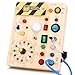 Hoarosall Montessori Toys Clock Wooden Busy Board with 11 LED Light switches Tooddler Sensory Travel Toys for 1 Year Old Baby and Toddler - Image 3