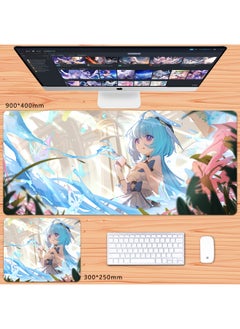 No Overlock Honkai Impact 3 Mouse Pad Extra Large Animation Kiana Dem Lisa Alicia Two-Dimensional Notebook-Color:100x50cm Thickness 3mm-Pattern:Grilex
