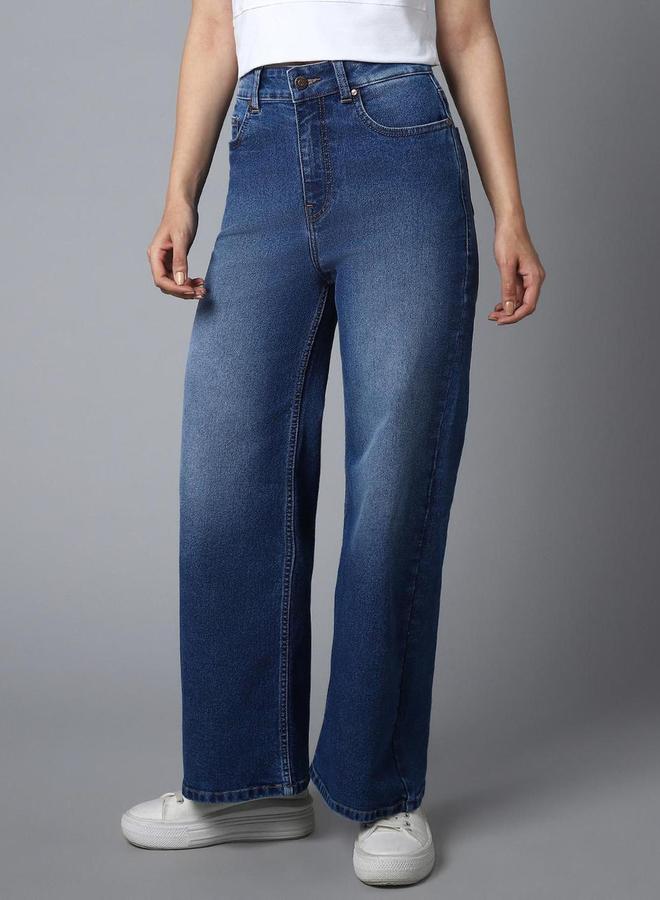 HIGH STAR Women Wide Leg High-Rise Stretchable Jeans - Image 4