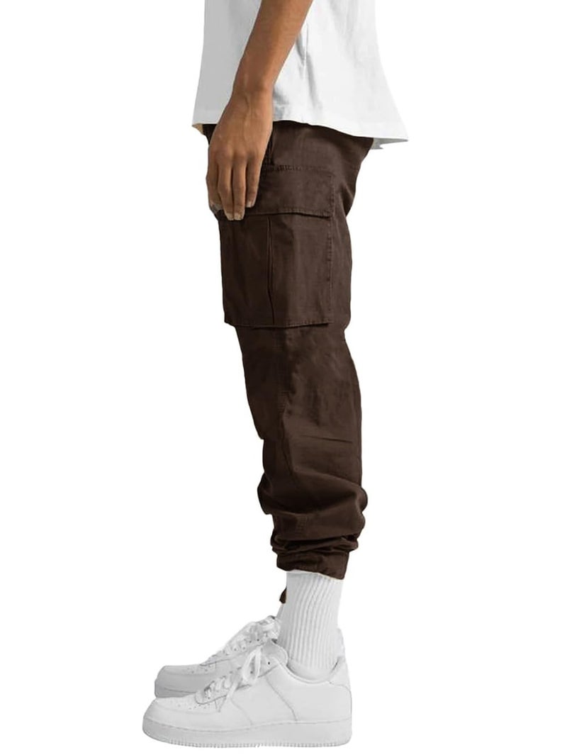 whox Mens Cargo Pants Casual Outdoor Hiking Pants for Men Athletic Joggers Sweatpants Brown - Image 3