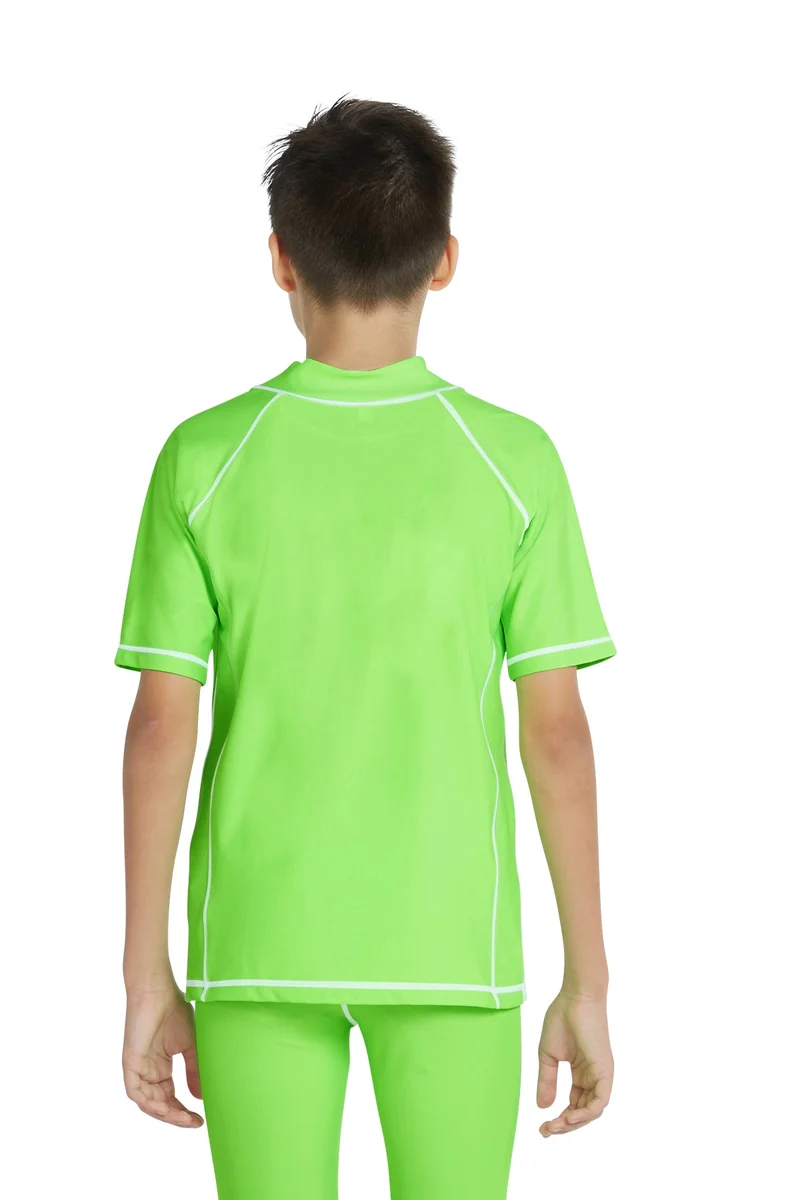 COEGA SUNWEAR COEGA Boys Youth Rashguard Short Sleeve - Nero Green Tie Dye