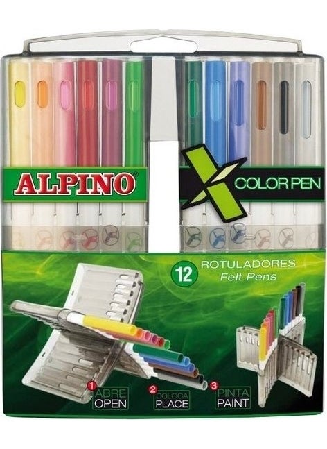 AR-135 Colorpen Plastic Box Felt Tip Pen 12 Pack - pzsku/Z14D4B8633F1E7745DE56Z/45/_/1728052329/4a27a724-880d-4aaf-8c37-ffa35f92e1c4