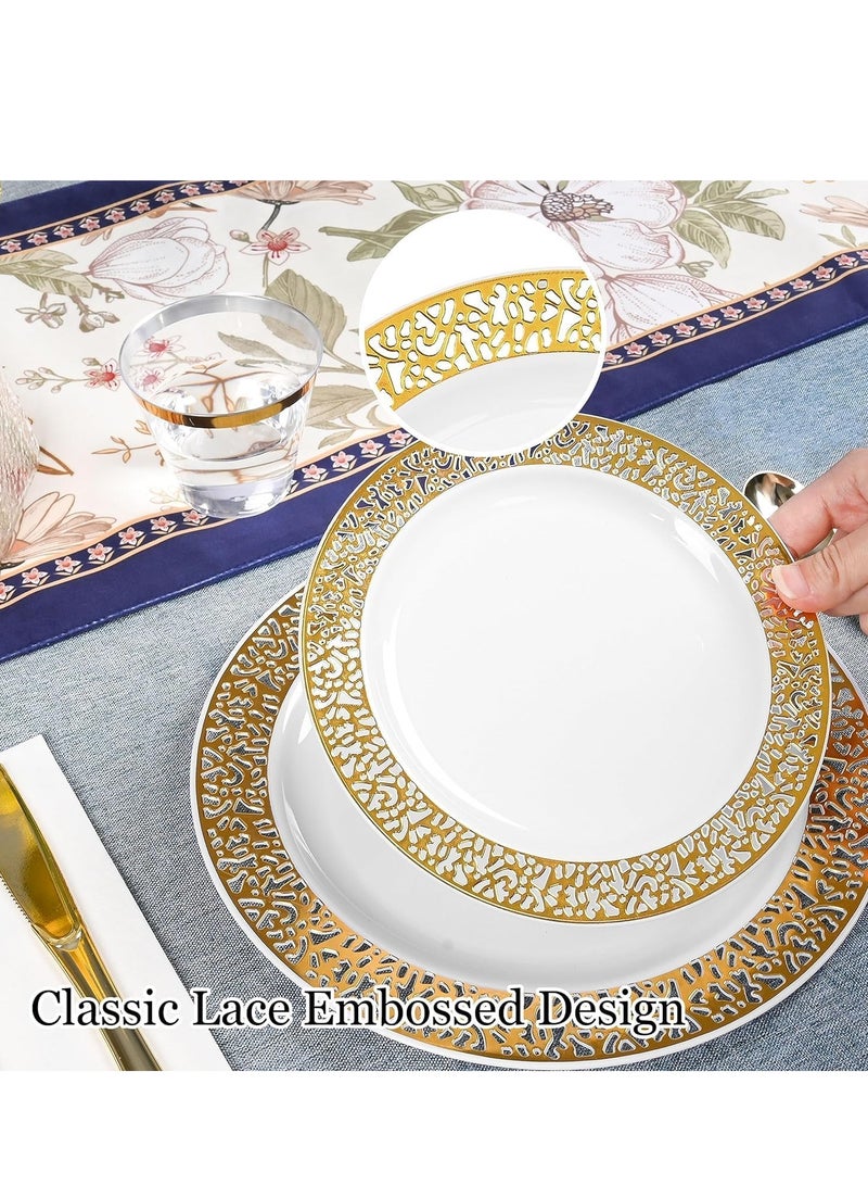 تراسل مستلزمات الحفلات أدوات مائدة للحفلات طقم أدوات مائدة بلاستيكية للحفلات يمكن التخلص منها، مستلزمات الحفلات صحن وملعقة وكوب وأدوات مائدة - 25 ضيفًا - Image 3