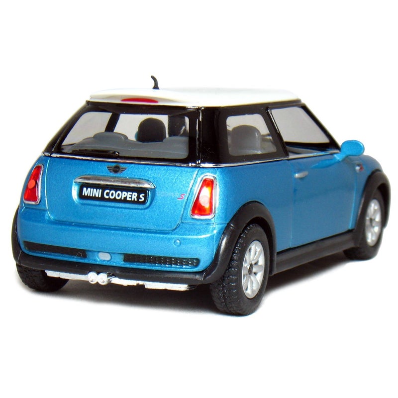 KiNSMART Mini Cooper S 5inch 1:28 Scale Die Cast Metal Model Toy Cars Blue - Image 2
