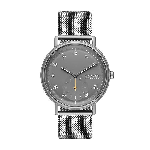 Skagen ساعة سكاجن للرجال كابل ذات اليدين الفرعية الرمادية بحزام شبكي من الفولاذ المقاوم للصدأ (الموديل: SKW6891) - Image 1