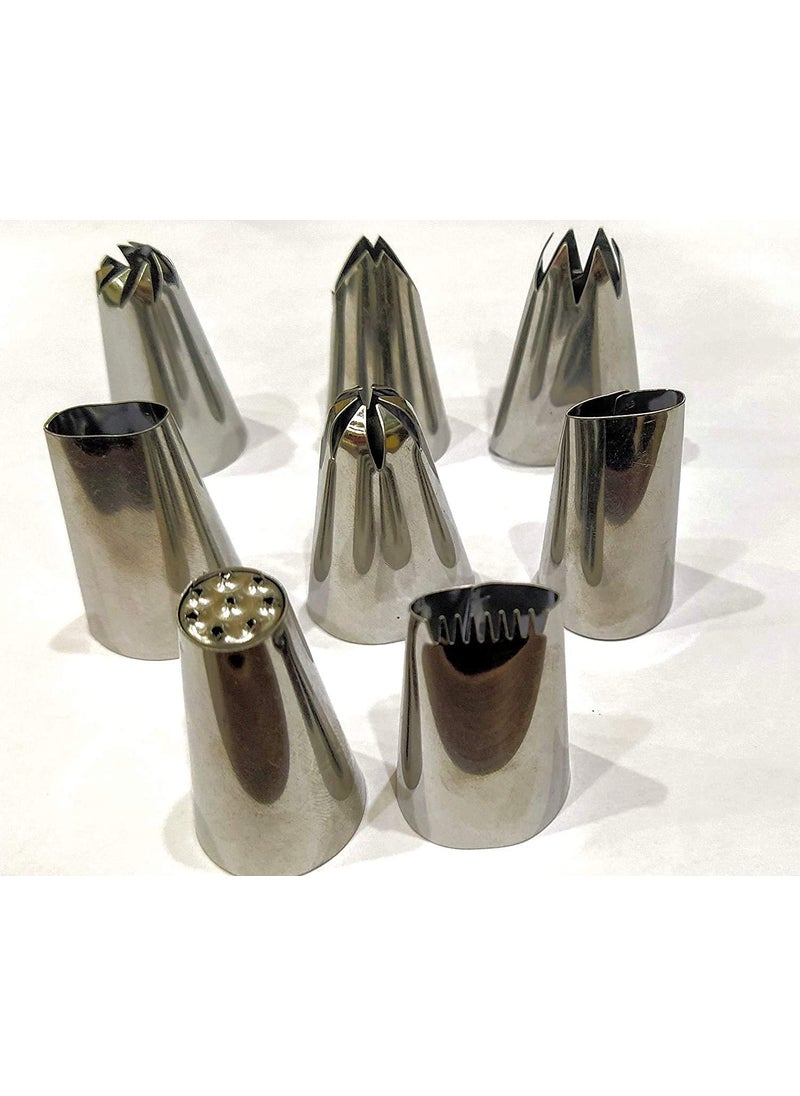 BAKING SET Baking Set Stainless Steel Nozzle Tools Set for Cake Decoration and Icing 8 Pcs  - Image 3