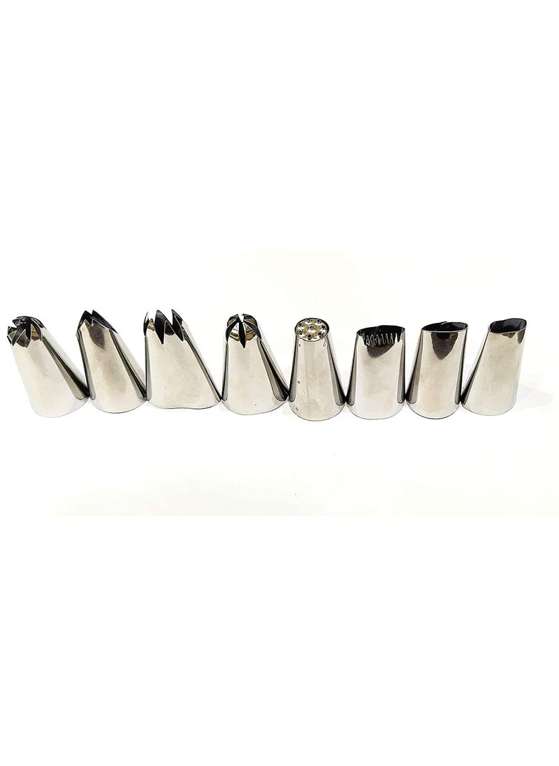 BAKING SET Baking Set Stainless Steel Nozzle Tools Set for Cake Decoration and Icing 8 Pcs  - Image 2