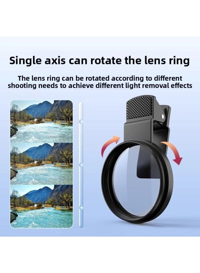 52mm Polarizer Lens Special For Mobile Phone Photography With Clip CPL Eliminate Reflective HD Filter Polarizer XK-Colour:52mm Cpl Polarizer+leather Bag+cloth  - Image 2