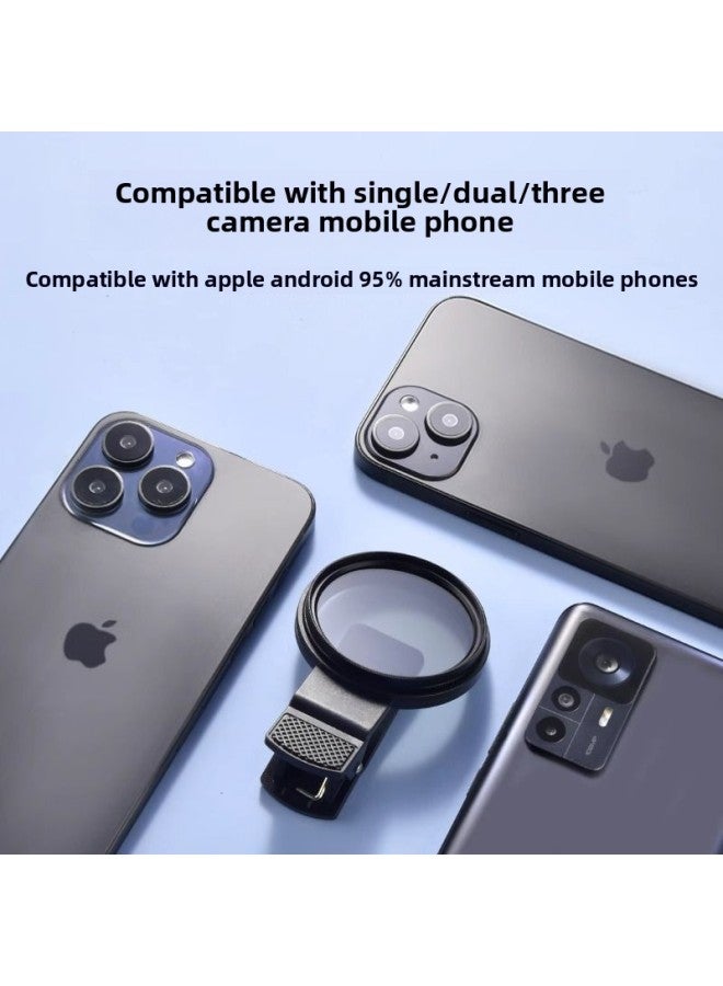 52mm Polarizer Lens Special For Mobile Phone Photography With Clip CPL Eliminate Reflective HD Filter Polarizer XK-Colour:52mm Cpl Polarizer+leather Bag+cloth  - Image 4