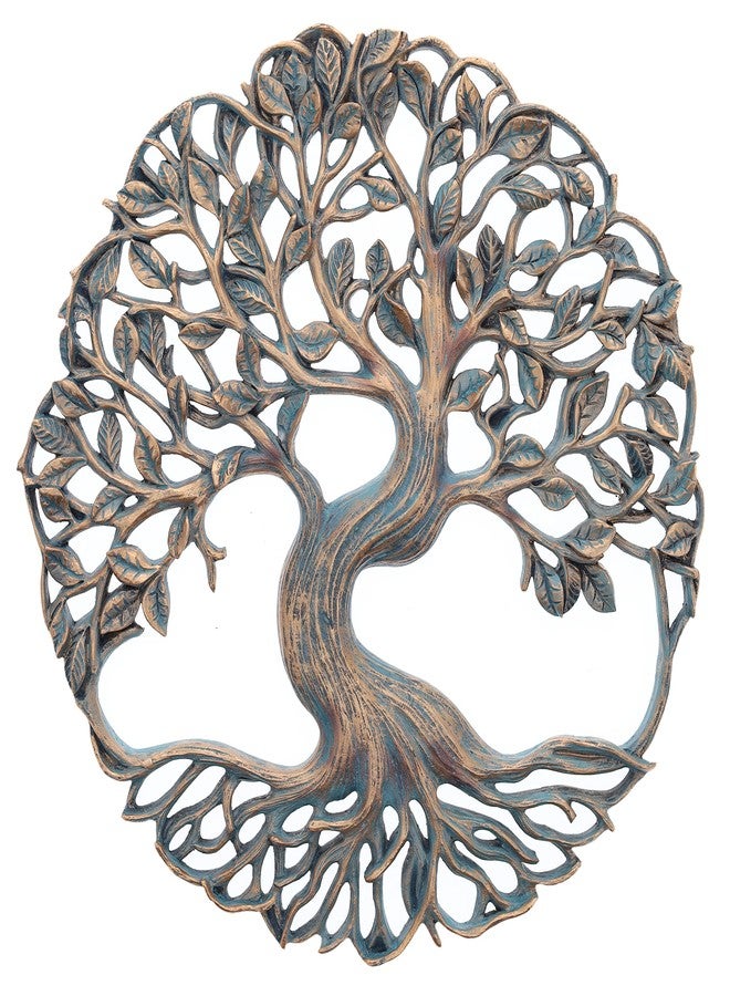 Top Brass Twisted Tree of Life Wall Plaque 11 5/8 Inches Decorative Spiritual Celtic Garden Art Sculpture - Image 1