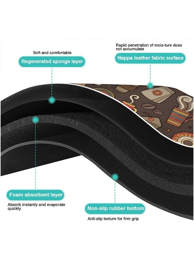 سجادة قهوة مقاومة للماء لسطح المنضدة وسجادة ممتصة وسجادة مقاومة للانزلاق لسطح المنضدة بقهوة القهوة وإخفاء ملحقات البقع للمطبخ (23.6 × 15.7 بوصة/60 × 40 سم) - Image 5