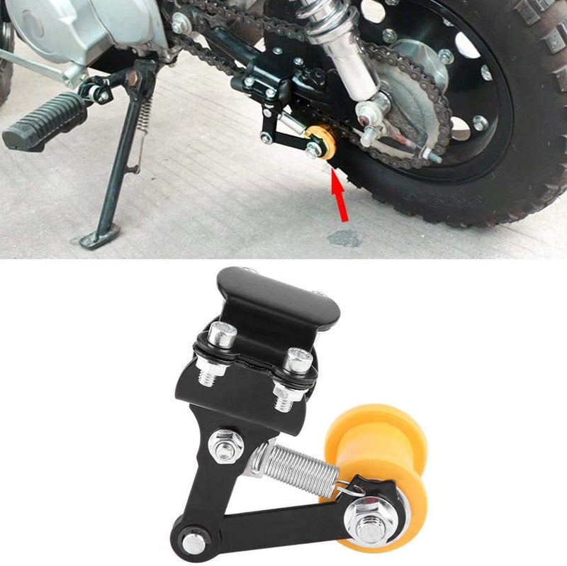 klarako Motorcycle Chain Tensioner, Universal Motorcycle Chain Tensioner Adjusters Chain Tension Bolt on Roller(Black) - Image 2