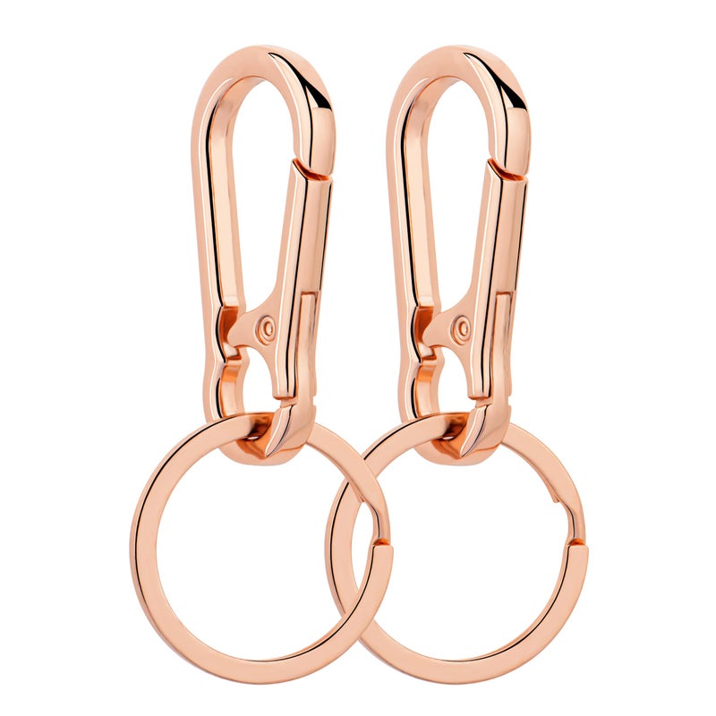 Wikavanli Metal Keychains Keyring Key Chain Ring Clip Holder Organizer for Home Car Keys Key Finder Women Men (2, Rose Gold) - Image 1