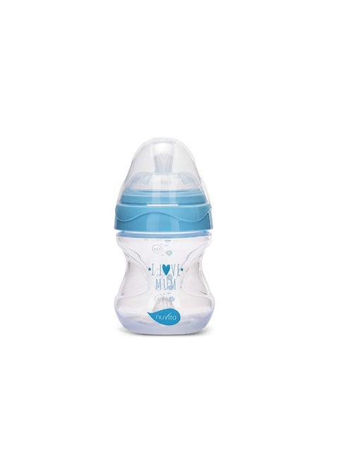Mimic Collection Anti Colic Baby Bottles 150 Ml Ergonomic Shape and Teats Nipple Effect Bpa Free Eu Brand Italian Design Light Blue