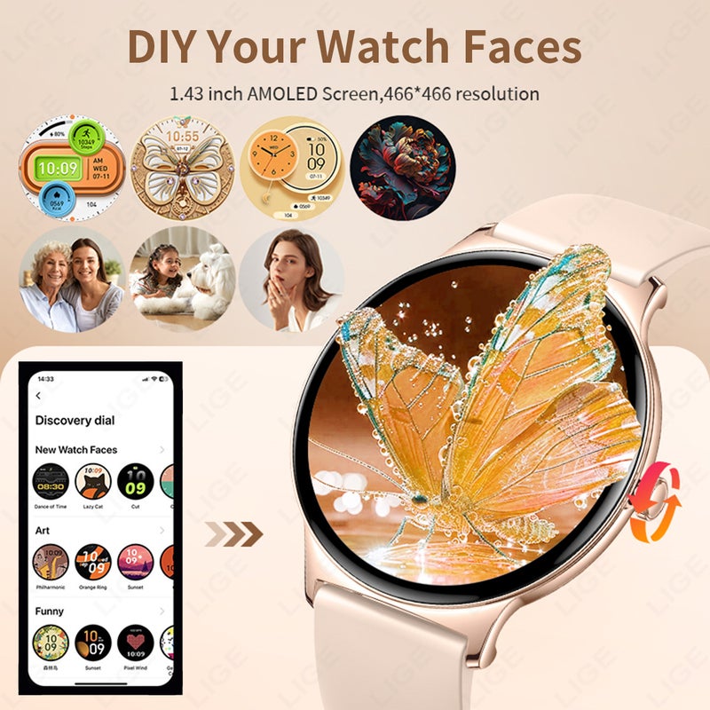 New Women'S Smart Watch Heart Rate Blood Oxygen Bluetooth Call Voice Assistant Heart Rate Pedometer Sports Watch V89 - Image 5