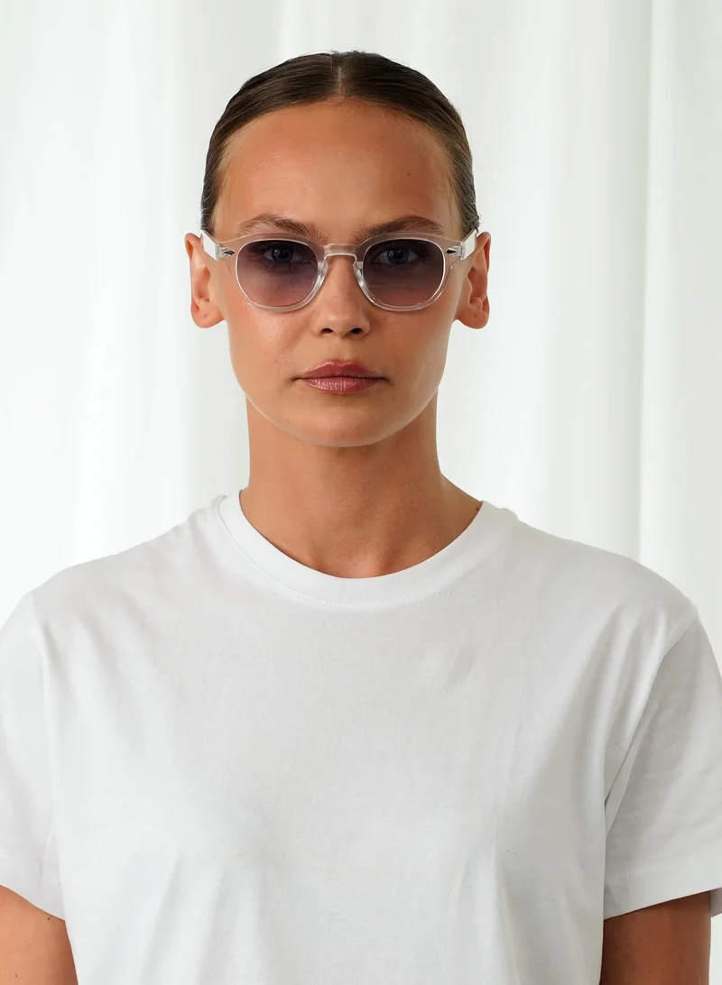 Explicit Poets Explicit Poets Unisex JOHNNY CLEAR Clear - Blue to Pink Stylish Sunglasses, 2EP58