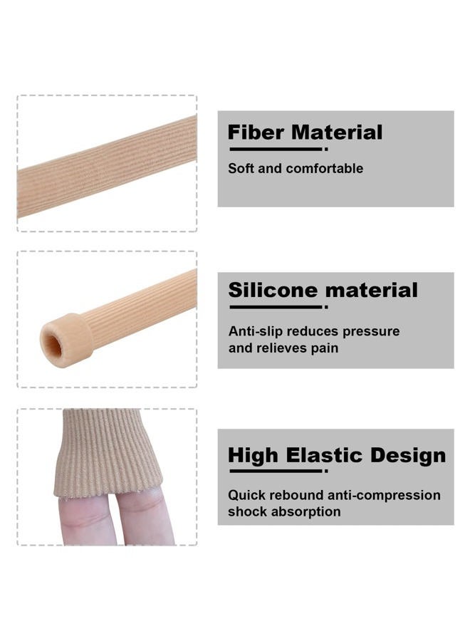 BangBoom 3 Sizes Cuttable Elastic Fabric Toe Sleeve Protectors with Gel Lining, Toe Cushion Tube Toe Tubes Sleeves Soft Gel Corn Pad Protectors for Toes Fingers Blisters Calluses (3) - Image 4