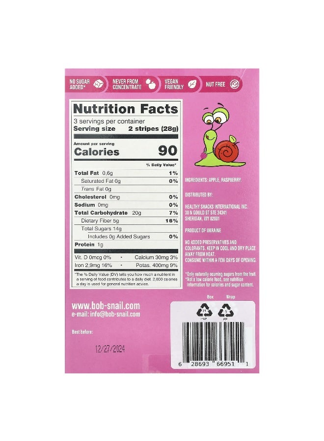 Bob Snail, Fruit Stripe, Apple-Raspberry, 6 Count, 0.49 oz (14 g) Each (Packaging may vary) - Image 2