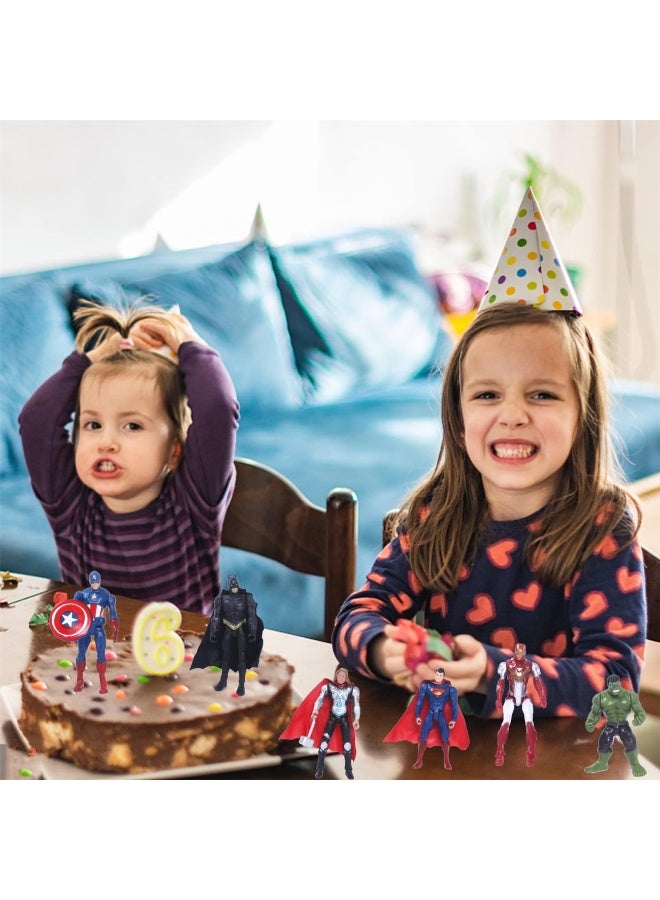 بطل خارق للأطفال منتقمون رجل الحديد هولك كابتن أمريكا سوبرمان باتمان شخصيات العمل لعب 6 قطع - Image 2