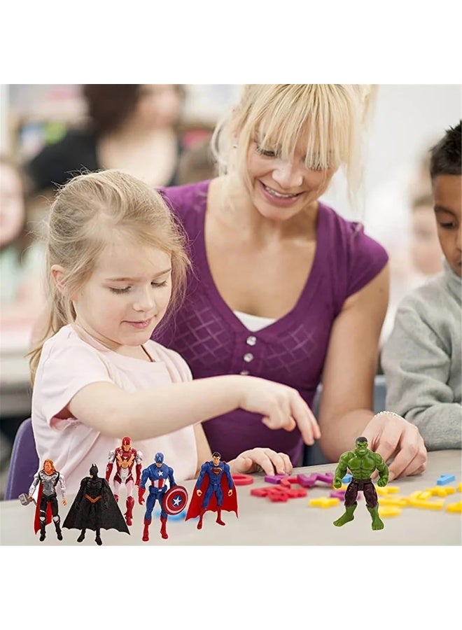 بطل خارق للأطفال منتقمون رجل الحديد هولك كابتن أمريكا سوبرمان باتمان شخصيات العمل لعب 6 قطع - Image 4