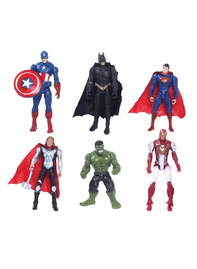 بطل خارق للأطفال منتقمون رجل الحديد هولك كابتن أمريكا سوبرمان باتمان شخصيات العمل لعب 6 قطع - Image 3