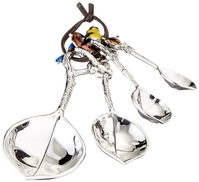 4PIECE SET BIRDS MEASURING SPOON ONE SIZE SILVER
