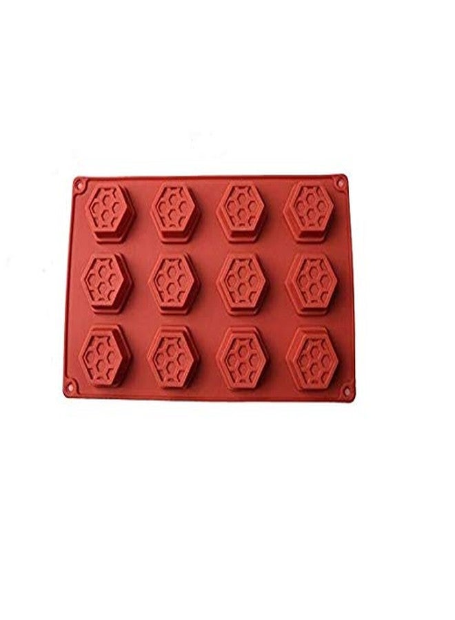 Cake Decor Silicon 12 Cavity Honey Comb Muffin Cupcake Mould - Image 1