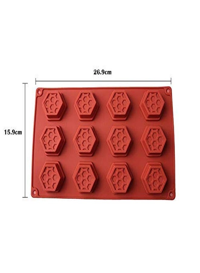 Cake Decor Silicon 12 Cavity Honey Comb Muffin Cupcake Mould - Image 2