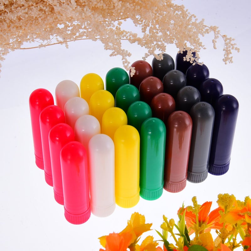 eBoot 28 Sets Essential Oil Aromatherapy Nasal Inhalers Tubes Refillable Inhaler Stick, 7 Colors, with Wicks - Image 3