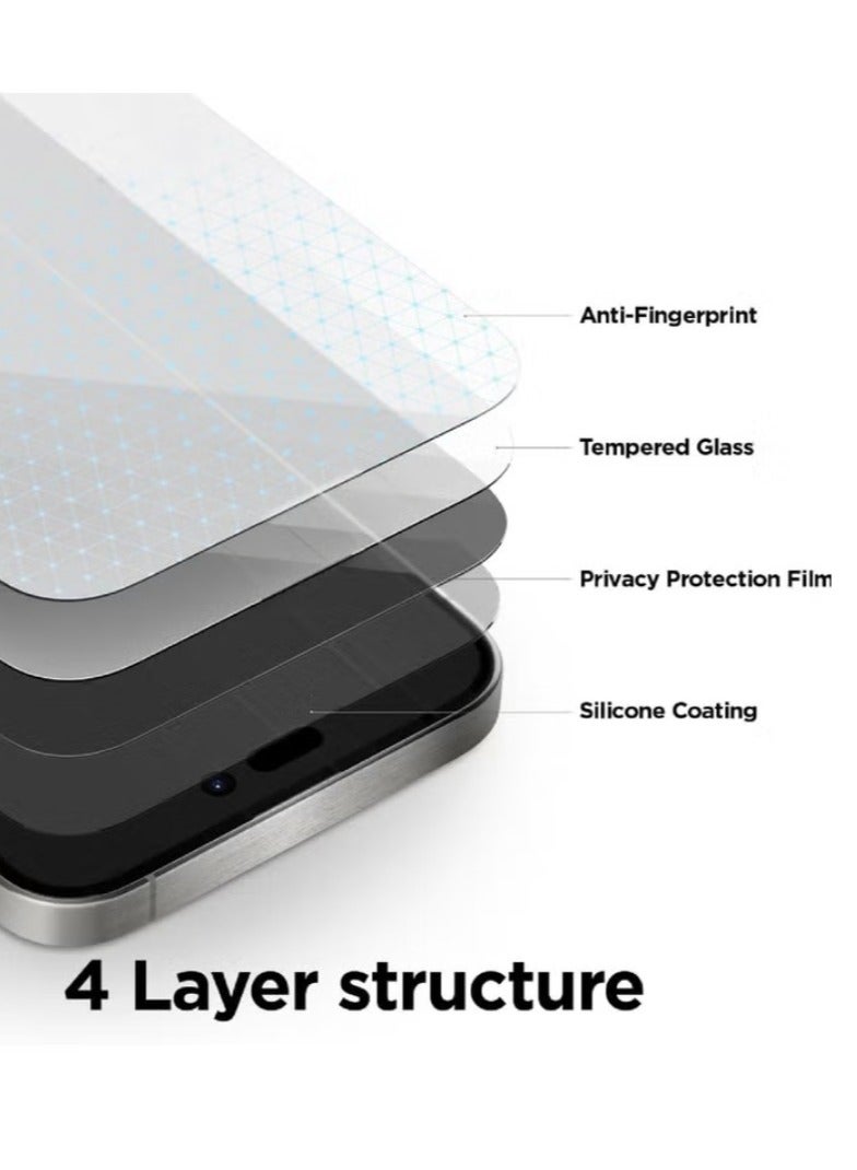 أوريجنال واقي شاشة الخصوصية لهاتف VIVO Y35 - زجاج مقسّى مضاد للكهرباء الساكنة مع حماية من التفريغ الكهروستاتيكي، صلابة 9H، مضاد للتجسس، مقاوم للغبار، ملمس فائق النعومة - Image 3