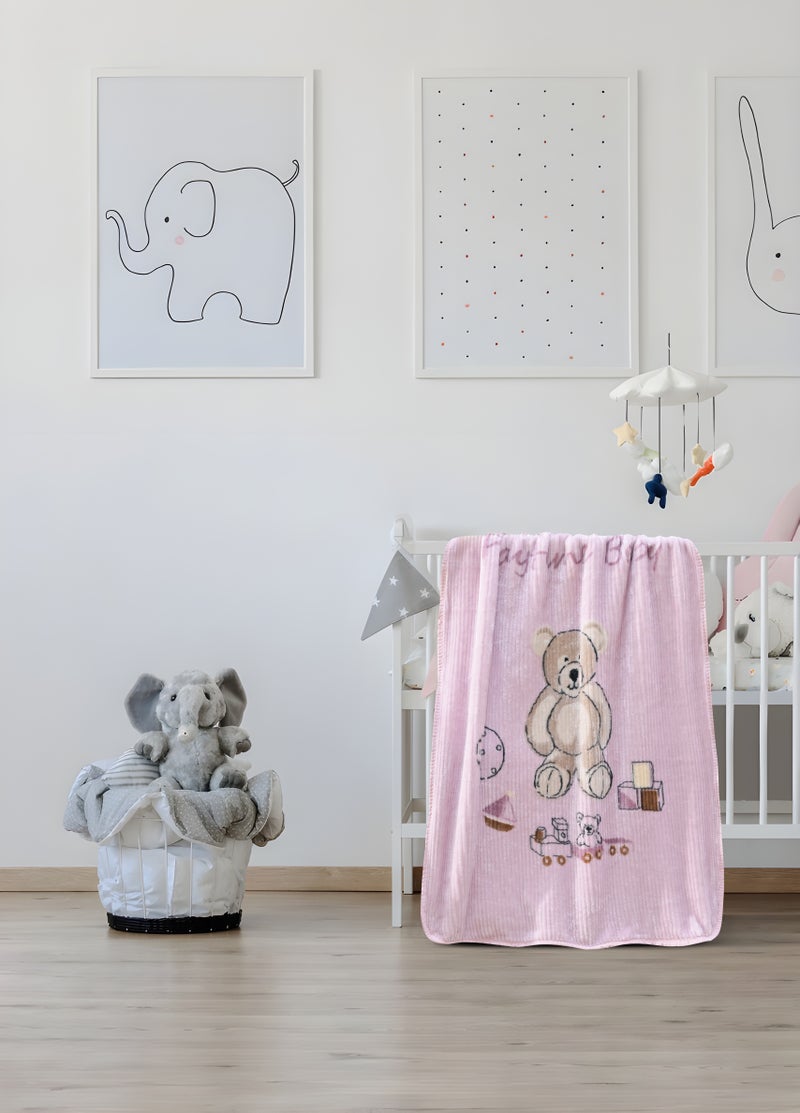 Morano Coco Baby Blanket- Microfiber- 120x90 cm Teddy Bear Blanket for Baby- light weight Soft & Cozy Nursery Throw- Recieving blanket- Swaddle - Image 2