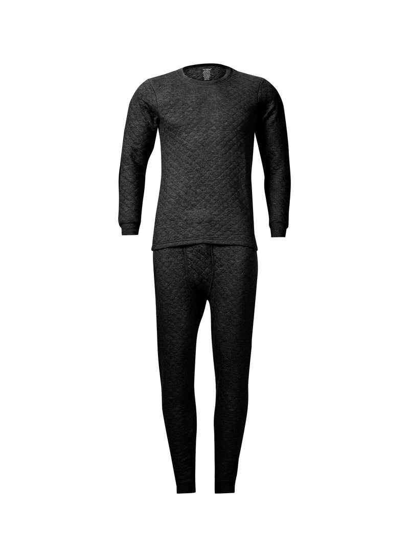 John Gladstone Men's Cotton Triple Knit Thermal Set (Black) - Image 1