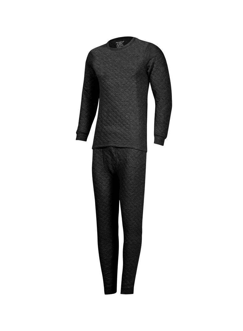 John Gladstone Men's Cotton Triple Knit Thermal Set (Black) - Image 2