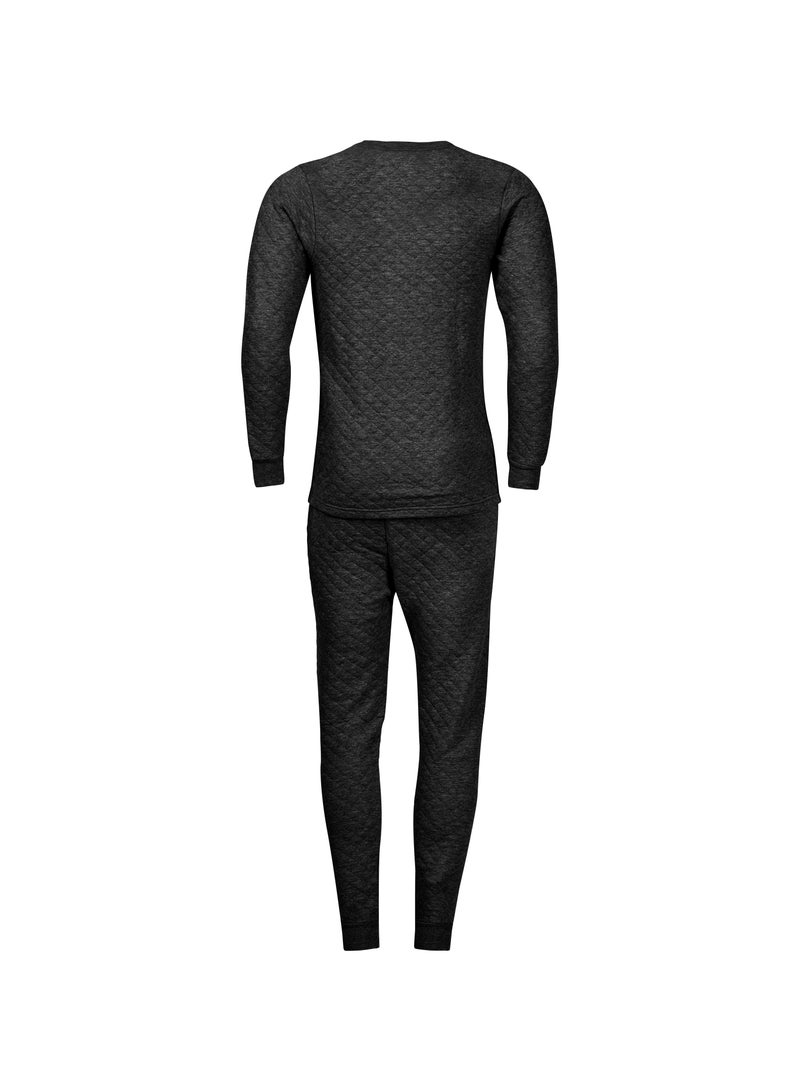 John Gladstone Men's Cotton Triple Knit Thermal Set (Black) - Image 3